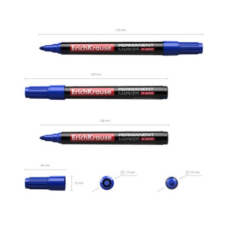 A set of permanent markers 4 colors, 0.8-2.2 mm, Erichkrause P-200, alcohol-based ink, mix-3