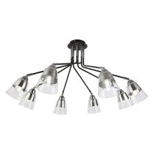 Ceiling EVOLUCE lamp. Sle102902-08. Lirino. 8x40 watts, E27, 73x73x44 cm, black color, chrome