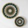 Diningral “Mehendi”, 7 objects: D = 30 cm - 1 pc, D = 18 cm - 6 pcs, green color with yellow