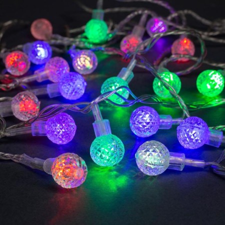 Garland “thread” 5 m with nozzles “mini flashlight”, IP20, transparent thread, 20 LED, glow of multi (RG/RB), blinking, 220 V