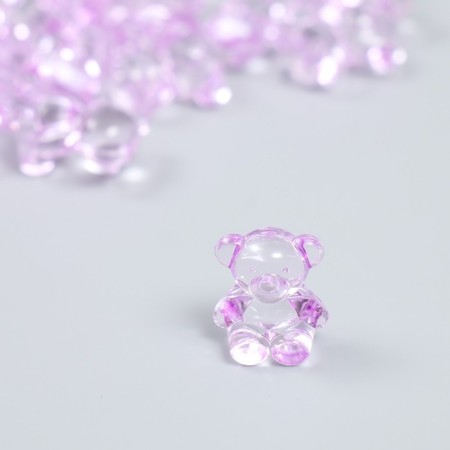 Decor for creativity Plastic "Bear" Lilac set 25 pcs 1.8x1.5x1 cm