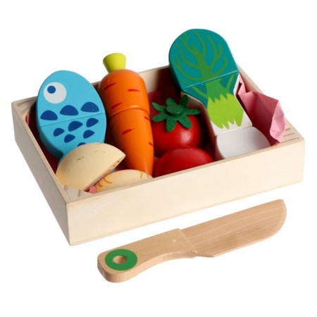 Game box with products "Vegetables and fish" 17x12.5x3.5 cm