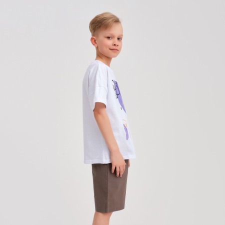 T -shirt Children's Minaku Colors, white/purple color, height 122-5