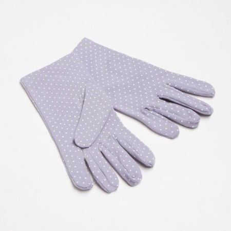Women's gloves minku in peas, 22 cm, col. Gray-blue-1