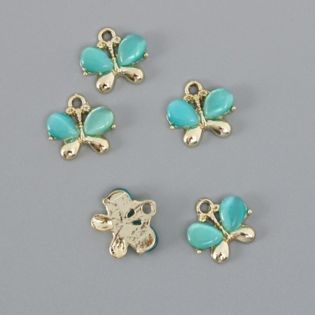 Decor for creativity Metal "Butterfly" blue 1.4x1.5 cm-1