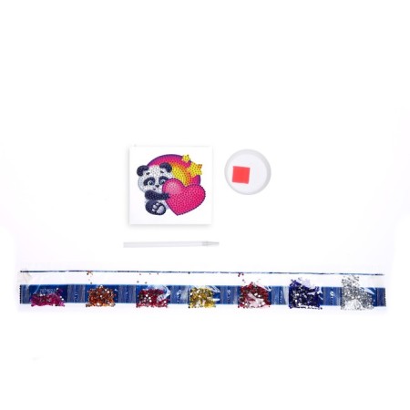 Diamond mosaic sticker for children "Bear", 10 x 10 cm. Set for creativity-3