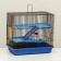 A cage for rodents with plastic shelves and filling, 36 x 23 x 34 cm, blue