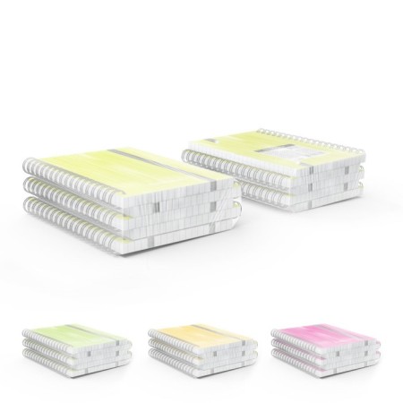 Notebook A6 (120 x 146 mm), 80 sheets in the cage on the crest Erichkrause "Neon", plastic cover, on the elastic band, an offset unit, whiteness 100%, mix-11