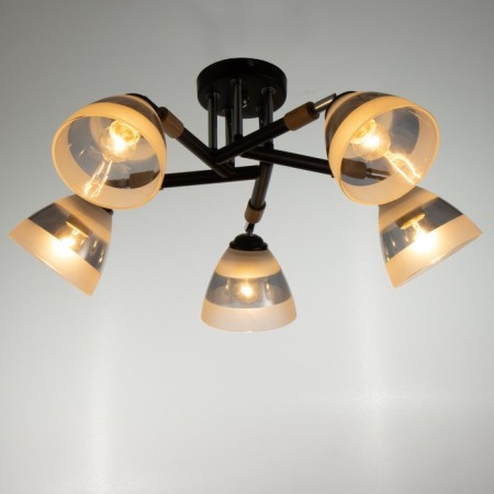 Svetogor chandelier "Star" 5x60W E27 Black 53x53x26cm-1