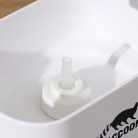 A dispenser for a detergent with a stand for the Raccoon sponge, 550 ml, sponge in the kit, white color-6