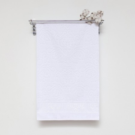 Trick towel 50x80cm jasmine, white, 420 g/m, HL100%