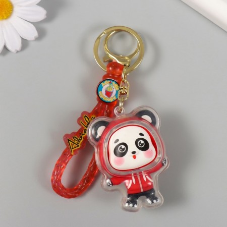 Trick rubber with carbine, panda strap in the red sweatshirt 5.5x4x3.5 cm-1