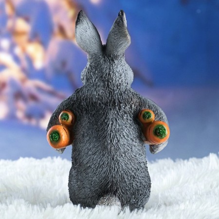 Garden figure "Bunny carries carrots" 9x13x22cm-5