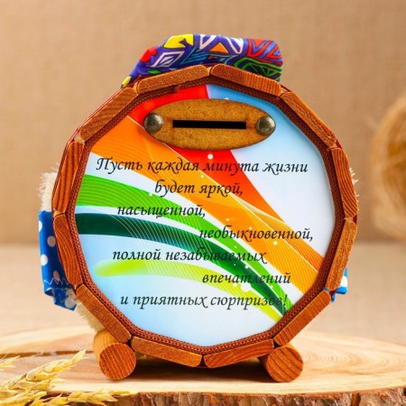 Wooden piggy bank "Brown Kuzma", mix-2