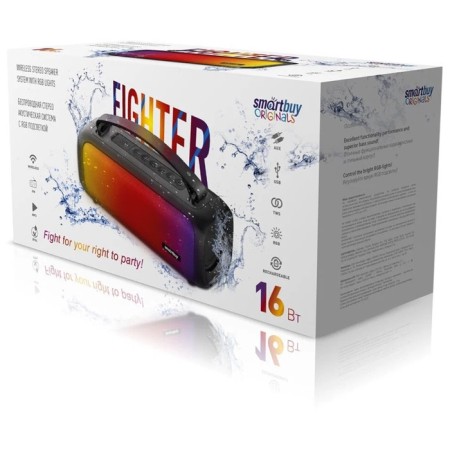 Portable column Smartbuy Fighter, 16 W, BT 5.0, FM, Microsd, USB, AUX, backlight-2