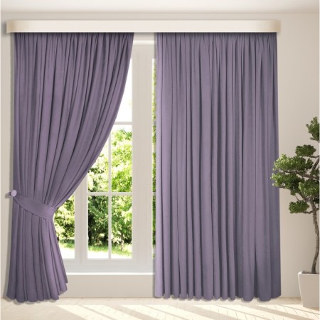 Set of curtains "Canvas", size 270x300 cm, 2 pcs, purple color-7