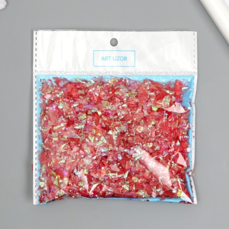 Glitter for creativity 45 grams "Coral mica" 18x12 cm-3