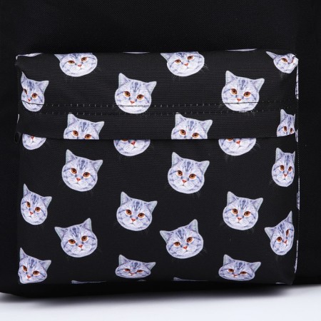 School textile "cats", with a pocket, black color-4