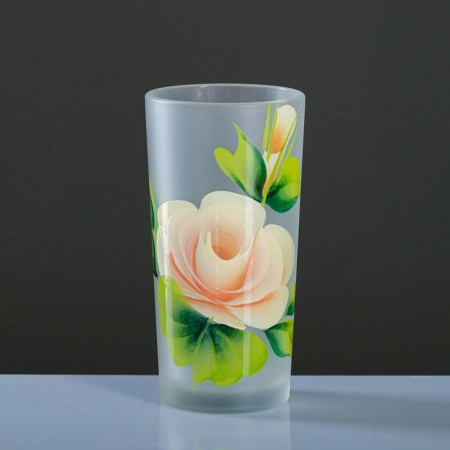Set for juice with a tray "Zhostovo" Art painting, 6 glasses 1250/200 ml, white ma-9