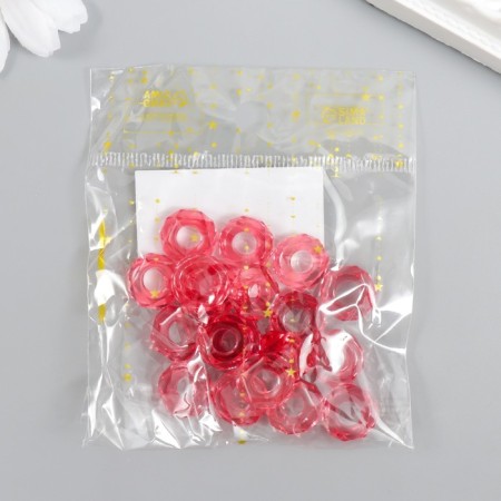 Beads for creativity plastic "Gaika" set 20 pcs pink 1.3x1.3x0.5 cm-3