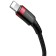 Cable Baseus, Type -C - Lightning, 2.4 A, 18W, 1 m, red+black