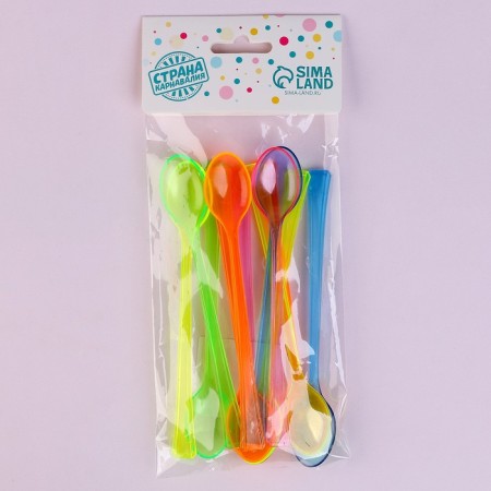 Tablespoons are plastic, in the set 12 pcs., Mix colors-3