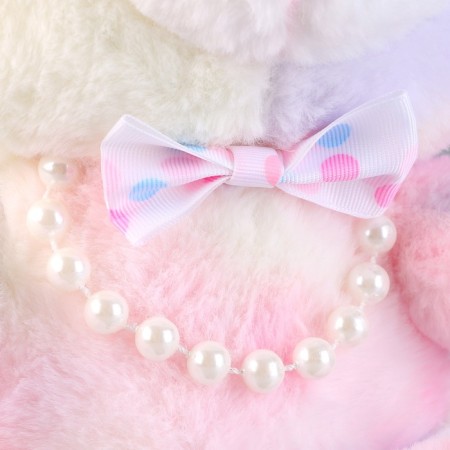 Soft toy "Bear" with beads, 30 cm, pink-2
