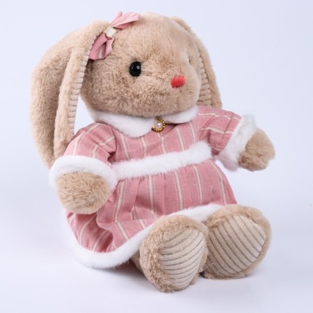 Soft toy "Little Friend", bunny in a pink dress-3