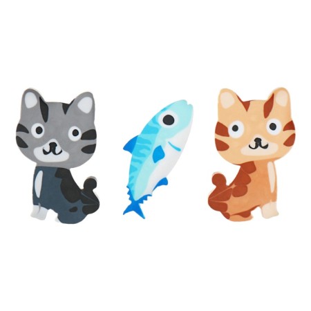 Davente Candy Cat Eraser, set 6 pieces, 40x27x7mm and 40x17x5mm, iron bank-2