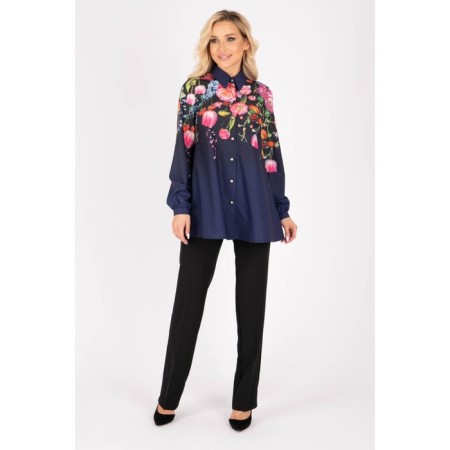 Female blouse, size 46, blue color-11