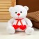 Soft toy "Bear", with hearts, 21 cm, white color