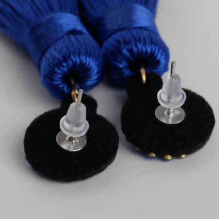 Earrings "Brushes" Harmony, Blue L -brush color 9.5cm-4