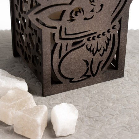 Salt lamp "cat" wooden E14 15W 1.4 kg-6
