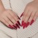 Patch nails, 12 pcs, with adhesive plates, ballerina shape, matte/chrome, burgundy/red color