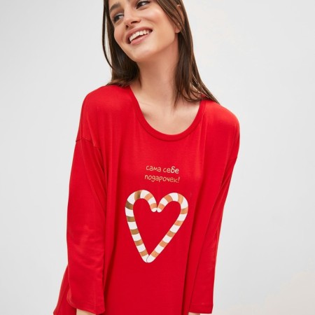 Female home set (jumper/pants), red color, size 52-2