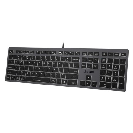 Keyboard A4Tech FSTYLER FX60 Gray USB Slim Led (FX60 GREY / White)-3