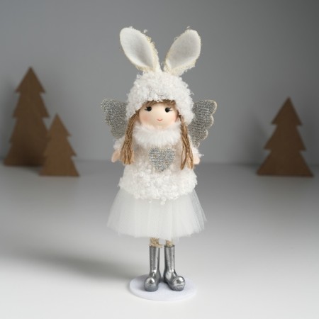 Interior doll "Angel in a hat with a bunny ears" 4x8x20 cm