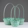 Set of wicker baskets, 16x10/32, 18x10/34, 21x10/36, cm, turquoise, bamboo