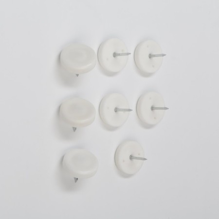 Furniture round tundra, d = 24 mm, 8 pcs., Plastic, white color-4