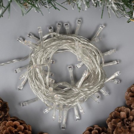 Garland “thread” 5 m, IP20, transparent thread, 50 LED, glow warm white, 8 modes, 220 V-1