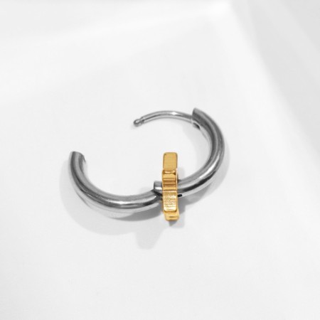 Piercing in the ear "Ring" star, d = 12 mm, silver-golden color-1
