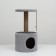 House for cats with a claw of a round, jute, 35 x 35 x 64 cm, gray