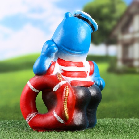 Garden figure "Hippo - sailor" 17x17x29cm-3