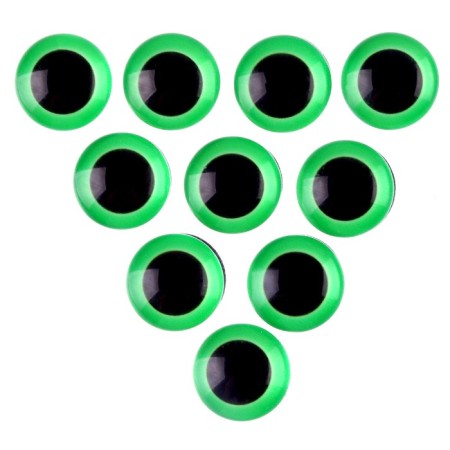 Elose -based eyes, set of 10 pcs., Size 1 pc. - 15 mm, green color-1
