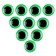 Elose -based eyes, set of 10 pcs., Size 1 pc. - 15 mm, green color