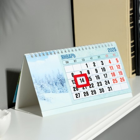 Desktop calendar, house with the cursor "Native Spaces" 2025, 10.5 x 22 cm-1