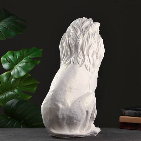 Figure "Sitting Leo" White, 40x25x56cm-6