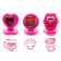 Drawing set: printing 3 pcs., Stamping pillow, pencil 7 colors, pink color