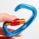 Carabiner with a clutch, 10x6 cm, 25 kn, blue