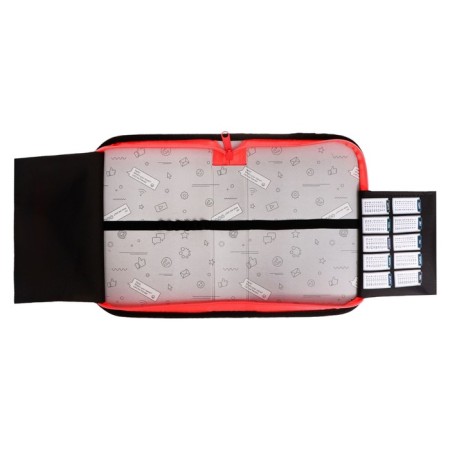 Penal 1 section 140 x 210 x 40 mm, folding pocket and cosmetic bag, fabric, calligrata topontent "cat fuss"-4